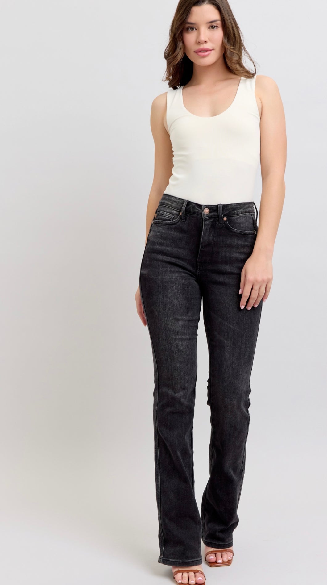 High Waisted Tummy Control Black Judy