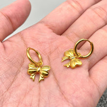 FGS - 18K Gold Plated Stainless Steel Bow Huggie Earrings