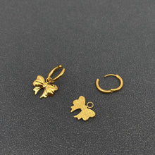 FGS - 18K Gold Plated Stainless Steel Bow Huggie Earrings