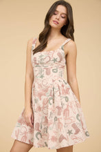 WESTERN PRINT SLEEVELESS MINI DRESS