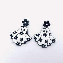 Halloween Flower Ghost Acrylic Post Earrings